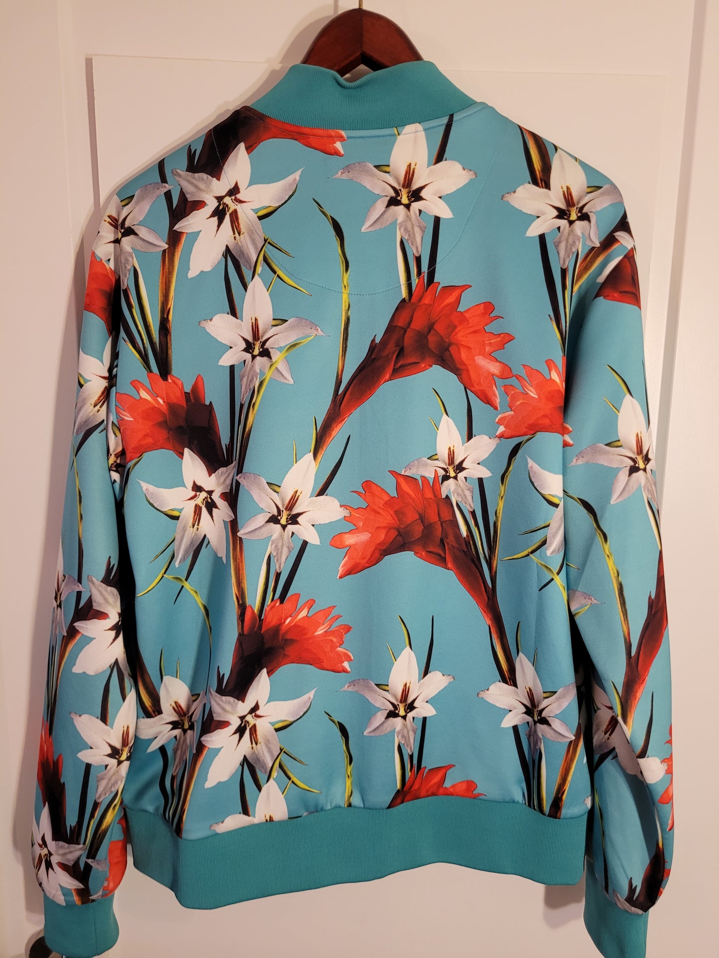 La40 Custom Designer Fall Flower Jacket, Large Mens